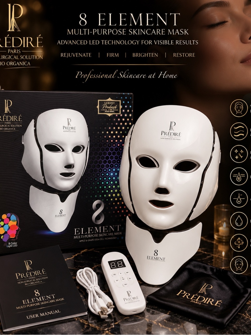 Prédiré Element 8 Multi-Purpose Skincare Mask - White